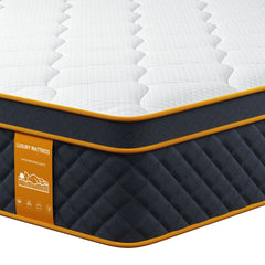 Gibaha Mattress, Hybrid Mattress in a Box, Gel Memory Foam with Pocket Spring, Pressure Relief, Medium Firm