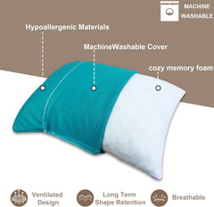PEUJEW Travel Pillow Breathable Cover Turquoise Blue