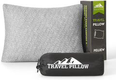 PEUJEW Travel Pillow Breathable Cover Light Gray