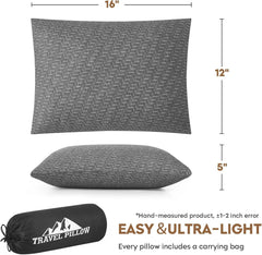 PEUJEW Travel Pillow Breathable Cover Gray