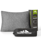 PEUJEW Travel Pillow Breathable Cover Gray