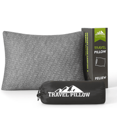 PEUJEW Travel Pillow Breathable Cover Gray