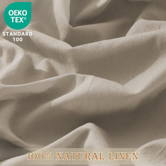 100% Linen Duvet Cover, Pure French Flax Linen Duvet Cover - Grey 3 Pieces (1 Duvet Cover 2 Pillowcases)