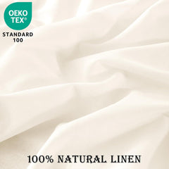 100% Linen Duvet Cover, Pure French Flax Linen Duvet Cover Queen- White 3 Pieces (1 Duvet Cover 2 Pillowcases)