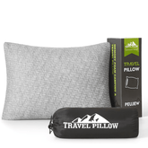 PEUJEW Travel Pillow Breathable Cover Light Gray