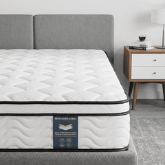 Gravellaire Mattress in a Box, Gel Memory Foam and Pocket Spring Hybrid Mattress, Medium Comfort, Pressure Relief, Adult