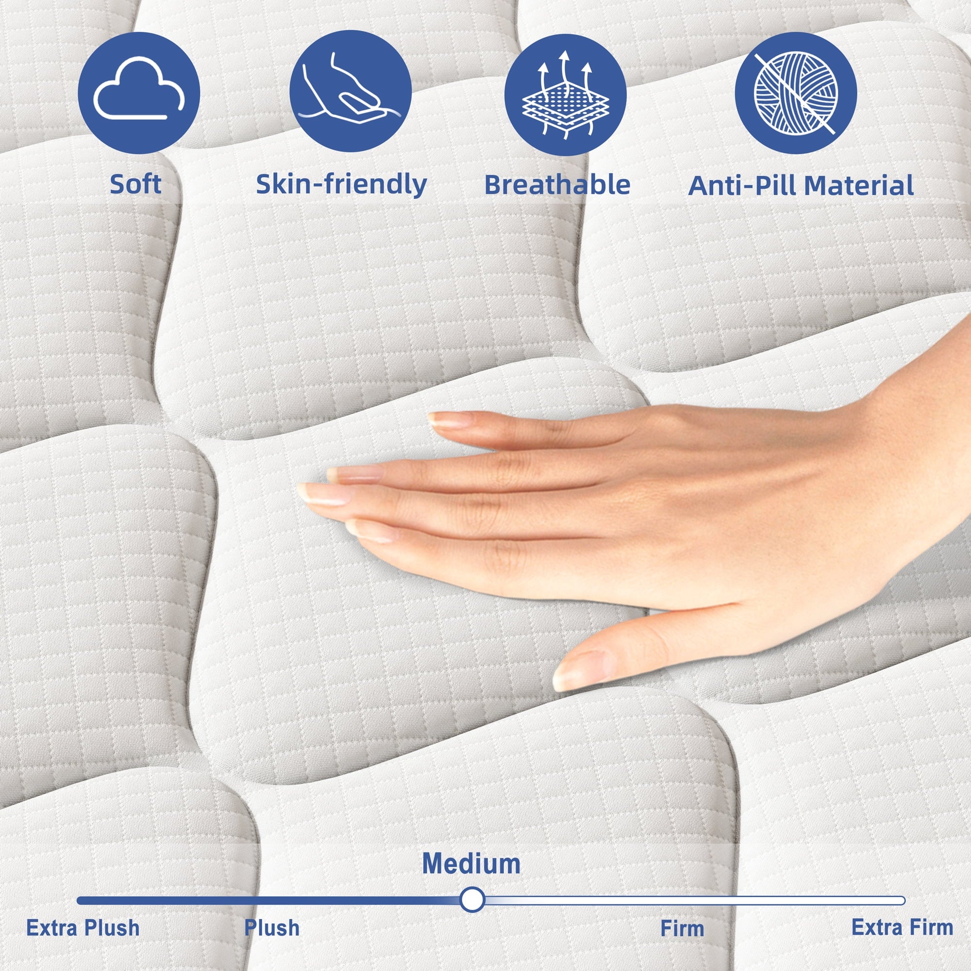Gibaha Mattress, Hybrid Mattress in a Box, Gel Memory Foam with Pocket Spring, Pressure Relief, Medium Firm