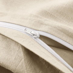 100% Linen Duvet Cover, Pure French Flax Linen Duvet Cover - Nature Linen 3 Pieces (1 Duvet Cover 2 Pillowcases)
