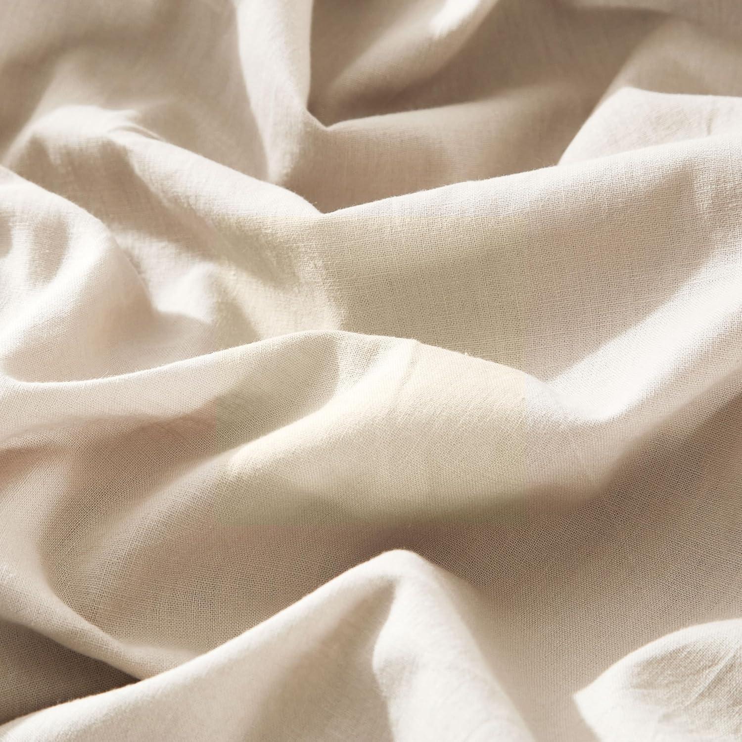 100% Linen Duvet Cover, Pure French Flax Linen Duvet Cover - Nature Linen 3 Pieces (1 Duvet Cover 2 Pillowcases)
