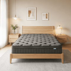 Trujae Mattress in a Box, Gel Memory Foam Hybrid Mattress with Pocket Coils, Medium Firm Comfort, Pressure Relief