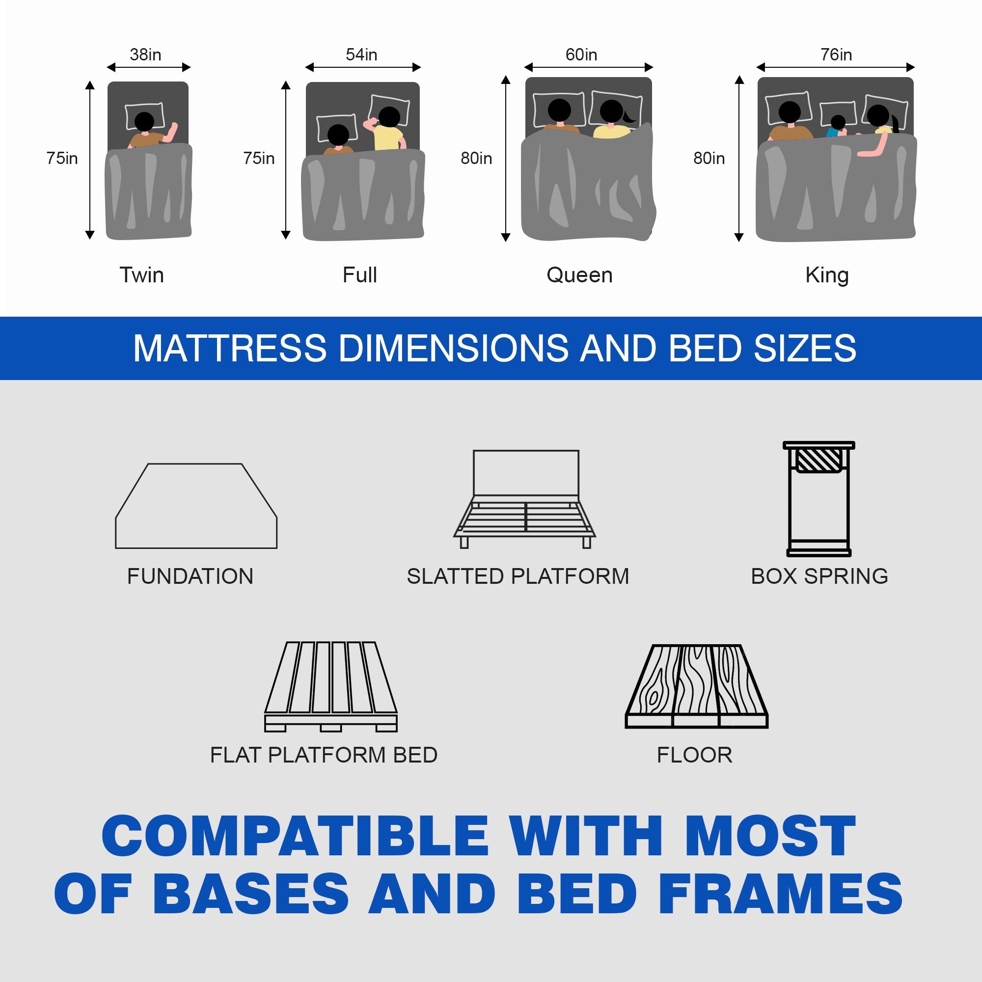 Gibaha Mattress, Gel Memory Foam and Pocket Spring Hybrid Mattress in a Box, Medium Firm, Pressure Relief, Adult